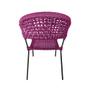 Imagem de Kit 4 Cadeiras Sofia Corda Náutica Base em Alumínio Preto/rosa