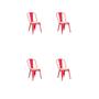 Imagem de Kit 4 cadeiras tolix vermelho com assento em madeira natural