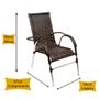 Imagem de Kit 4 Cadeiras Vênus Alumínio e Mesa Emily Tampo Tramado Para Jardim Trama Original