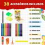Imagem de Kit 4 cadernos Brochura Alibombom com pauta Aprendizado + acessórios