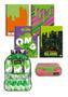 Imagem de Kit 4 Cadernos Espiral Slime + Mochila Transparente+ Estojo 