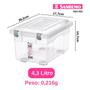 Imagem de Kit 4 Caixa Organizadora 4300ml Sanremo Top Stock Multiuso Tampa com Trava Plástico Resistente
