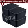 Imagem de Kit 4 Caixas Cesto Rattan Organizadora c/ Tampa 15L 34x26