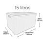 Imagem de Kit 4 Caixas Organizadoras Rattan Marrom 15 Litros C/ Tampa 25592 Arqplast