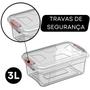 Imagem de Kit 4 Caixas Organizadoras Transparente Multiuso Empilhável C/ Tampa 3L