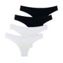 Imagem de Kit 4 Calcinhas Fio Dental Try Basics Algodão Cotton Básica Lisa Moda Lingerie