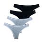 Imagem de Kit 4 Calcinhas Fio Dental Try Basics Algodão Cotton Básica Lisa Moda Lingerie
