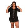 Imagem de Kit 4 Calcinhas PLUS SIZE Algodão Rendada +1 Pijama Americano Botão Feminino Curto Confortável Amamentação Gestante Pós Parto Baby Short Doll Grande