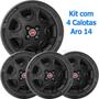 Imagem de Kit 4 Calota FIAT PALIO NOVO UNO SIENA Aro 14 Preto 070cb