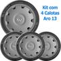 Imagem de Kit 4 Calota Vw Gol Parati G3 G4 Aro 13 Grafite Com Emblema