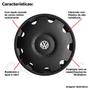Imagem de Kit 4 Calota Vw Gol Parati G3 G4 Aro 13 Preto Com Emblema