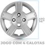 Imagem de Kit 4 Calotas Fiesta Hatch Sedan 08 a 10 Aro 14 Prata Cubo Baixo Grid