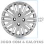 Imagem de Kit 4 Calotas Gol G5 Power 2009 a 2010 Aro 14 Prata Cubo Alto Grid