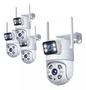 Imagem de Kit 4 Câmera Wifi Smart Lente Dupla Full HD Com Microfone A Prova D'água