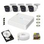 Imagem de Kit 4 Cameras Bullet 2mp Dvr Lite Hilook Lite C/ Hd E Cabo Coaxial