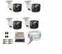 Imagem de Kit 4 Câmeras Bullet Hd 720p 1Mp Com Cabo e Conectores