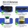 Imagem de Kit 4 Câmeras Bullet TF 2020 B Black Tudo Forte Full HD 1080p Visão Noturna 20M Proteção IP66 + DVR Intelbras MHDX 1104-C 4 Canais + HD 1TB Skyhawk