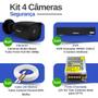 Imagem de Kit 4 Câmeras Bullet TF 2020 B Black Tudo Forte Full HD 1080p Visão Noturna 20M Proteção IP66 + DVR Intelbras MHDX 1104-C 4 Canais