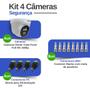 Imagem de Kit 4 Câmeras de Segurança Dome Interna Full HD 1080p com Visão Noturna de 20 metros e Lente 2.8mm Tudo Forte + Conectores