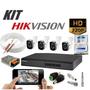 Imagem de Kit 4 Câmeras de segurança Hd DVR Hikvision 4 Canais C/ Hd 500 GB