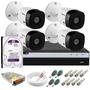 Imagem de Kit 4 Câmeras de segurança VHL 1220 B + DVR 3104 Full hd 1080p 2mp Intelbras 1tb Purple