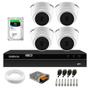 Imagem de Kit 4 Câmeras Dome HD 720p VHL 1120 D 3,6mm IR 20 DVR Gravador Intelbras MHDX 1204 4 Canais 2tb sky