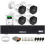 Imagem de Kit 4 Câmeras Intelbras 3130 B G7 HD 720 Multi HD Visão Noturna até 30m IP67 + Dvr Intelbras MHDX 1104-C 04 Canais + HD SkyHawk 2TB