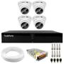 Imagem de Kit 4 Câmeras Intelbras VHC 1120 D HD 720p Dome Infravermelho de 20 metros Lente 2.8mm + Dvr Tudo Forte TFHDX 3304 Full HD 4 Canais Com App Xmeye