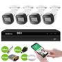 Imagem de Kit 4 Câmeras Intelbras VHD 1130 B HD 720p Bullet com Lente 2.8mm Visão Noturna 30m Resistente à Chuva IP67 + DVR Intelbras MHDX 1204 4 Canais H.265+