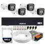 Imagem de Kit 4 Câmeras Intelbras VHD 1220 B G7 Full Color Bullet Full HD 1080p Multi HD IR 20m + DVR Gravador de Vídeo Intelbras MHDX 3004-C + HD 500GB