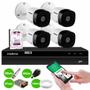 Imagem de Kit 4 Câmeras Intelbras VHD 1230 B Full HD 1080p Bullet Visão Noturna de 30 metros IP67 + DVR Intelbras MHDX 1204 4 Canais