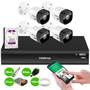 Imagem de Kit 4 Câmeras Intelbras VHD 3530 B 5MP HDCVI Bullet Visão Noturna 30m IP67 + DVR Intelbras IMHDX 5108 8 Canais + HD 1TB Purple