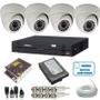 Imagem de Kit 4 Câmeras Monitoramento Dome AHD 1.0 Megapixel Dvr Intelbras 4 Canais + HD 500 gigas