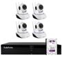 Imagem de Kit 4 Câmeras Robô IP Wifi HD 720p Sem Fio áudio e Visão Noturna Tudo Forte + DVR Gravador TFHDX 3304 4 Canais + HD 1TB Purple