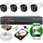 Imagem de Kit 4 Câmeras Segurança Dvr 4 Canais Full Hd Com Cabo E Hd