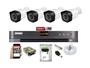 Imagem de Kit 4 Cameras Segurança Full Hd 1080p Dvr Hikvision 4ch Turbo c/hd 1tb
