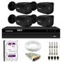 Imagem de Kit 4 Câmeras Tudo Forte Bullet TF 2020 B Black Full HD 1080p Lente 2.8mm Visão Noturna 20M IP66 + DVR Intelbras MHDX 1204 4 Canais + HD 1TB Purple