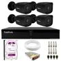 Imagem de Kit 4 Câmeras Tudo Forte TF 1220 B Black Full HD 1080p Bullet com Visão Noturna 20M Proteção IP66 + DVR Tudo Forte TFHDX 3304 4 Canais + HD 2TB Purple