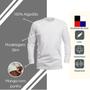 Imagem de Kit 4 Camisas Masculina Básica Manga Longa Premium Slim Lisa Blusa de Frio 100% Algodão Com Elastano Blusa Comprida