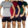 Imagem de Kit 4 Camiseta Femininas Baby Look Gola Careca Lisas Cores Sortidas Viscolycra Pp ao Plus Size