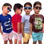 Imagem de Kit 4 Camiseta Infantil Gola Redonda 100%Algodão Varias Estampas