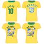 Imagem de Kit 4 Camisetas Do Brasil Infantil Copa Do Mundo Unissex