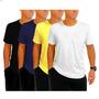 Imagem de Kit 4 Camisetas Dry Fit Masculina Esportiva para Treino Academia Básica Cores Tecido Leve Fitness