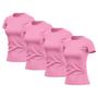 Imagem de Kit 4 Camisetas Feminina Dry Fit Básica Lisa Proteção Solar UV Térmica Blusa Academia Esporte Camisa