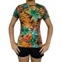 Imagem de Kit 4 Camisetas Femininas Baby Look Gola Careca Estampas Sortidas Viscolycra Pp ao Plus Size