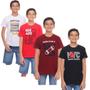 Imagem de Kit 4 Camisetas Infantil Juvenil Masculino Gola Redonda 100%Algodão