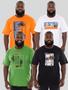 Imagem de Kit 4 Camisetas Plus Size Estampadas Do G1 Ao G3 Estampas Do Verão