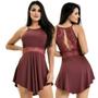 Imagem de Kit 4 Camisolas Feminina Pijama  Microfibra Renda Luxo Vestido