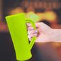 Imagem de Kit 4 Caneca Chopp Amarelo Neon 430Ml Plástico