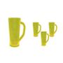 Imagem de Kit 4 Caneca Chopp Cristal Amarelo Neon 430Ml Plástico